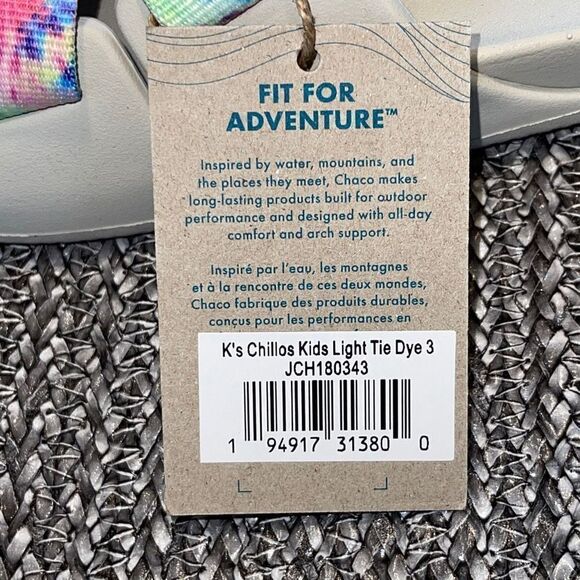 CHACO KIDS‎ CHILLOS KIDS Off White Tie Dye Size 3 New - Picture 6 of 6